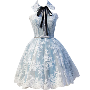 Gray Lace Hoco Dress Short Homecoming Dresses HZ1023
